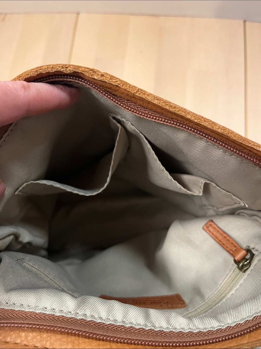 American Leather Co. Tan Light Brown Backpack Book Bag Purse - Picture 14 of 16